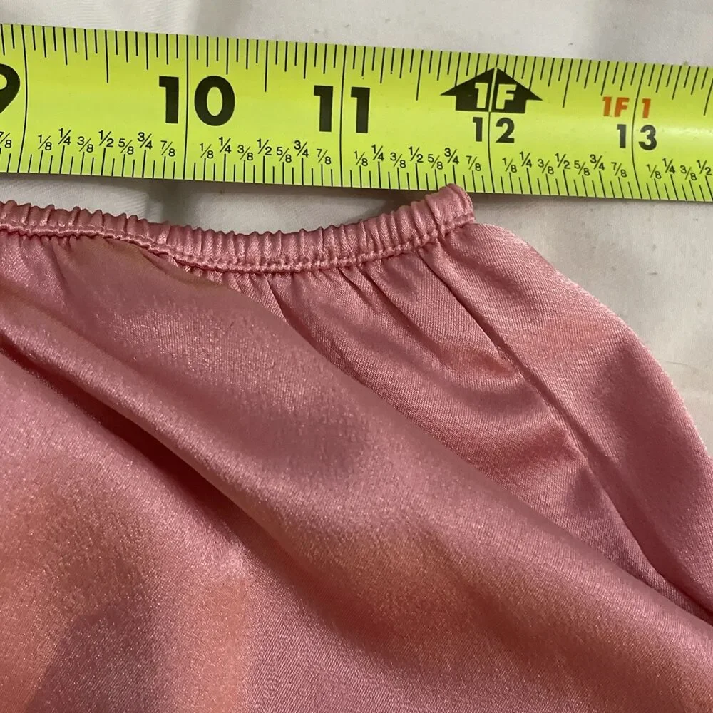 Victoria's Secret Satin Tap Shorts Light Pink Lace Trim Sleep Pajama Bottoms XS